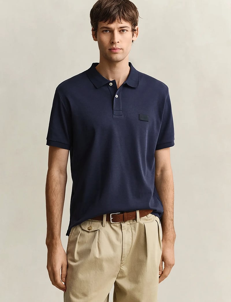 GANT - INTERLOCK SS POLO - kortærmede poloer - evening blue - 0