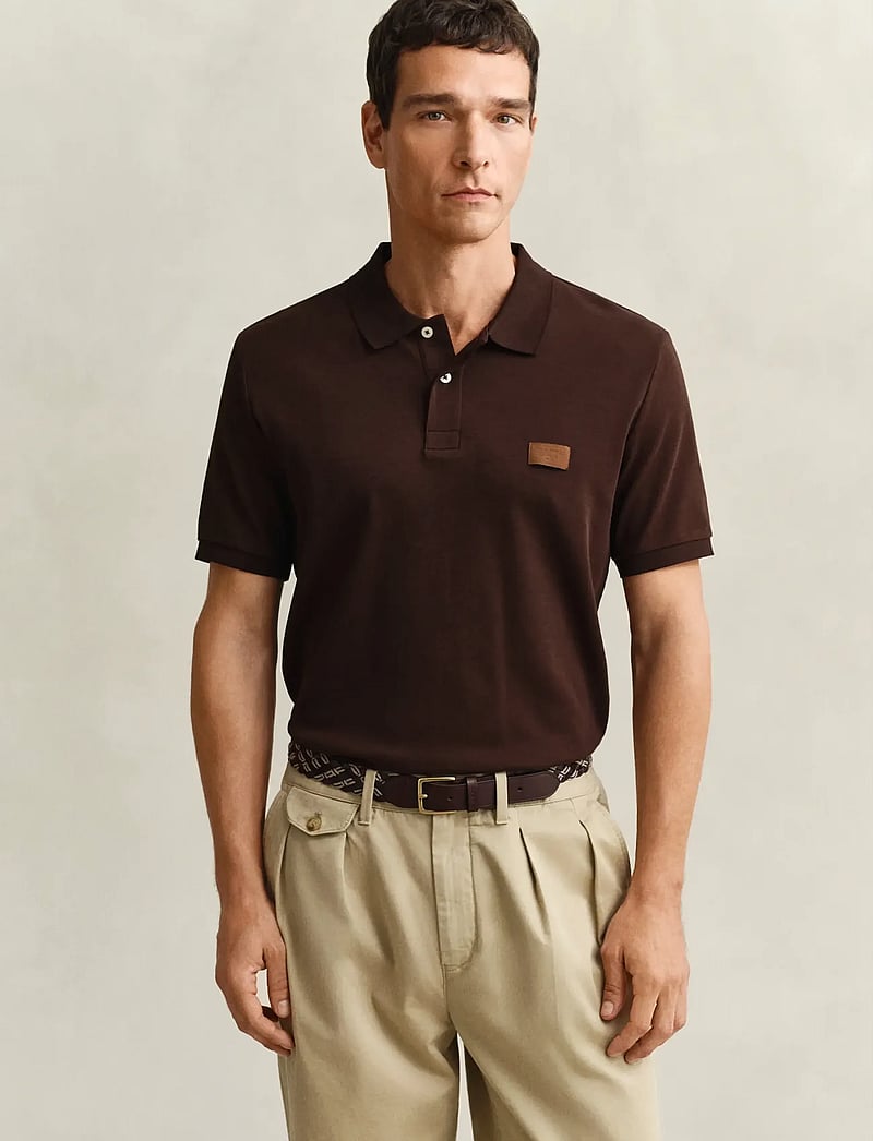 GANT - INTERLOCK SS POLO - kortærmede poloer - mahogany brown - 0