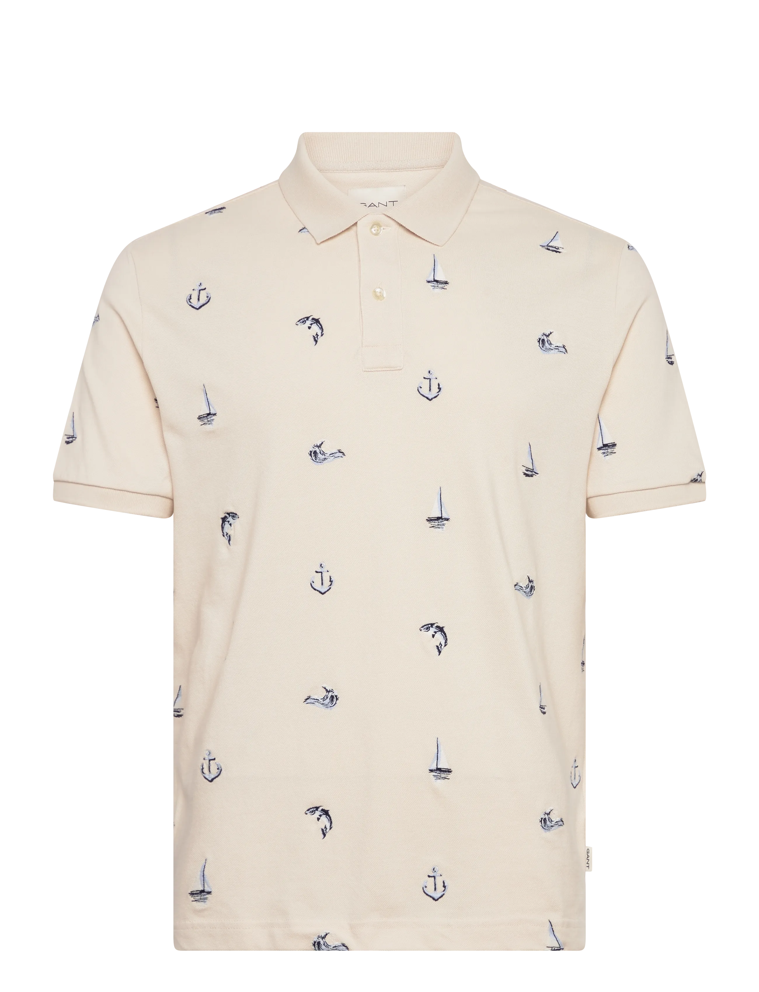 GANT EMBROIDERED SS POLO - Koszulki Polo - CREAMED WHITE / cream