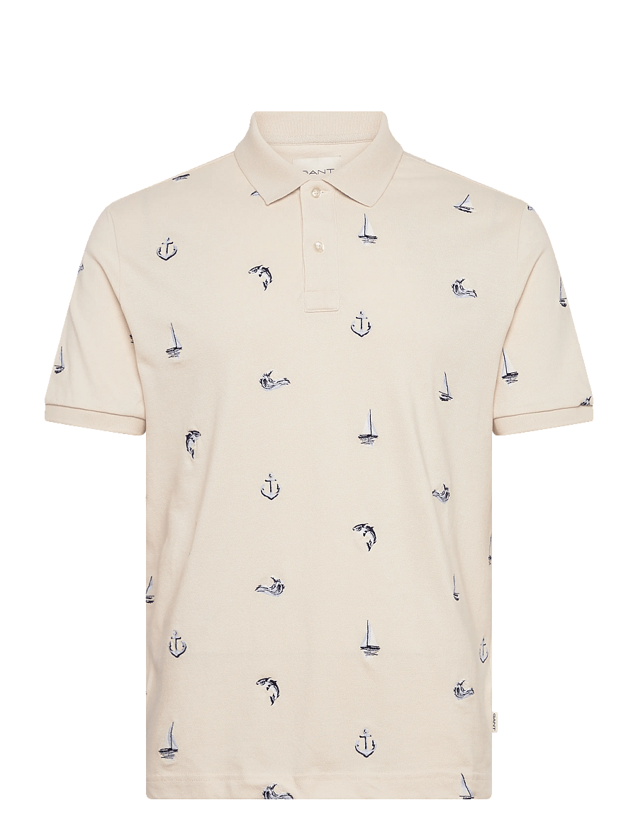 Gant - EMBROIDERED SS POLO - kortærmede poloer - creamed white - 1