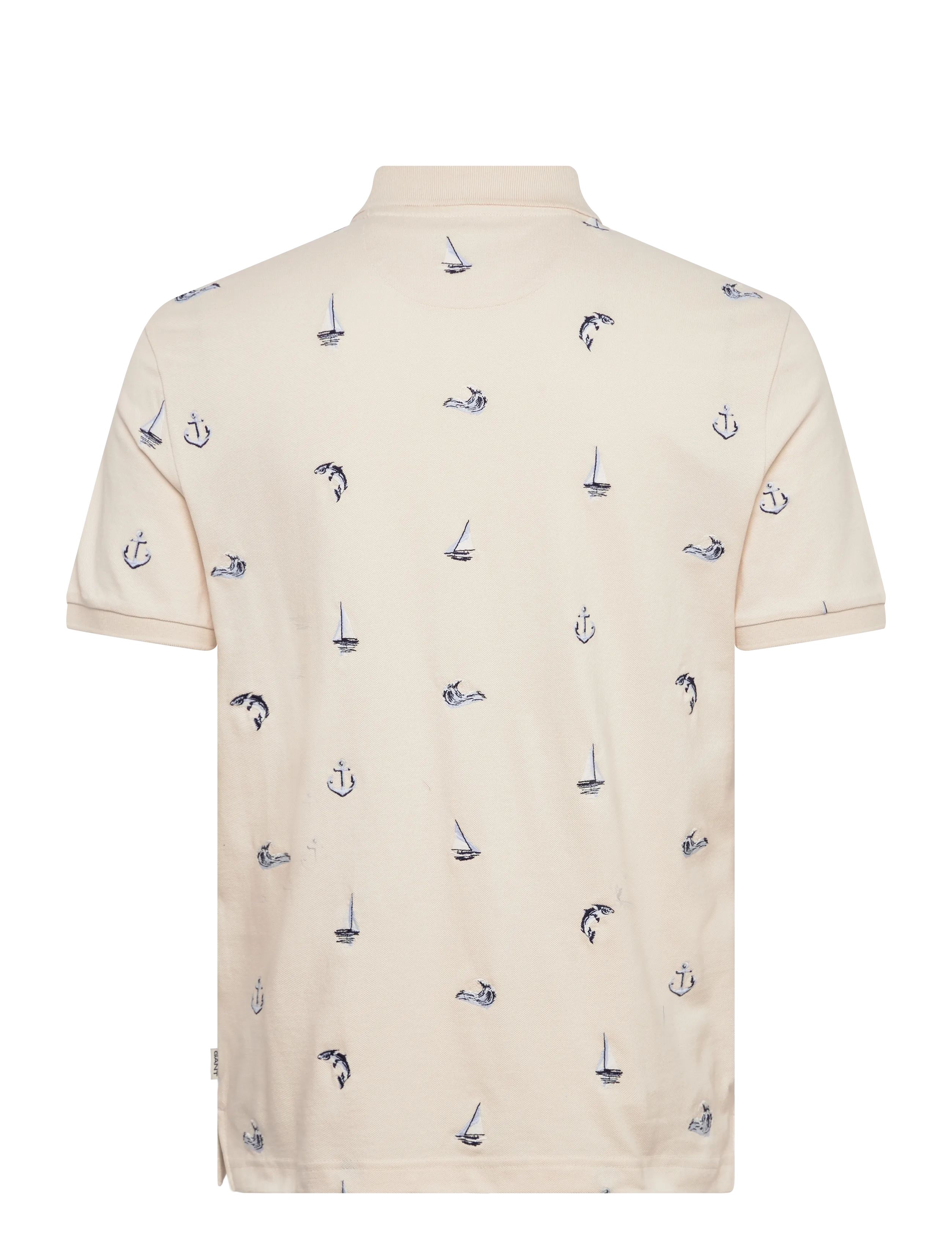 Gant - EMBROIDERED SS POLO - short-sleeved polos - creamed white - 1