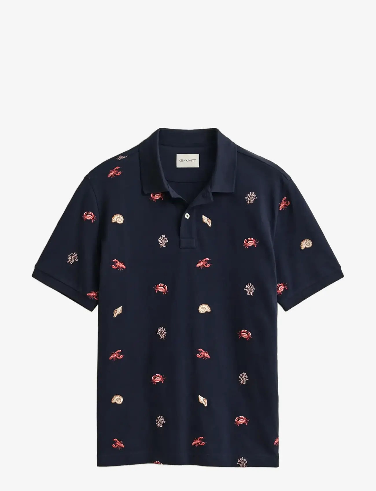Gant - EMBROIDERED SS POLO - kortærmede poloer - evening blue - 1