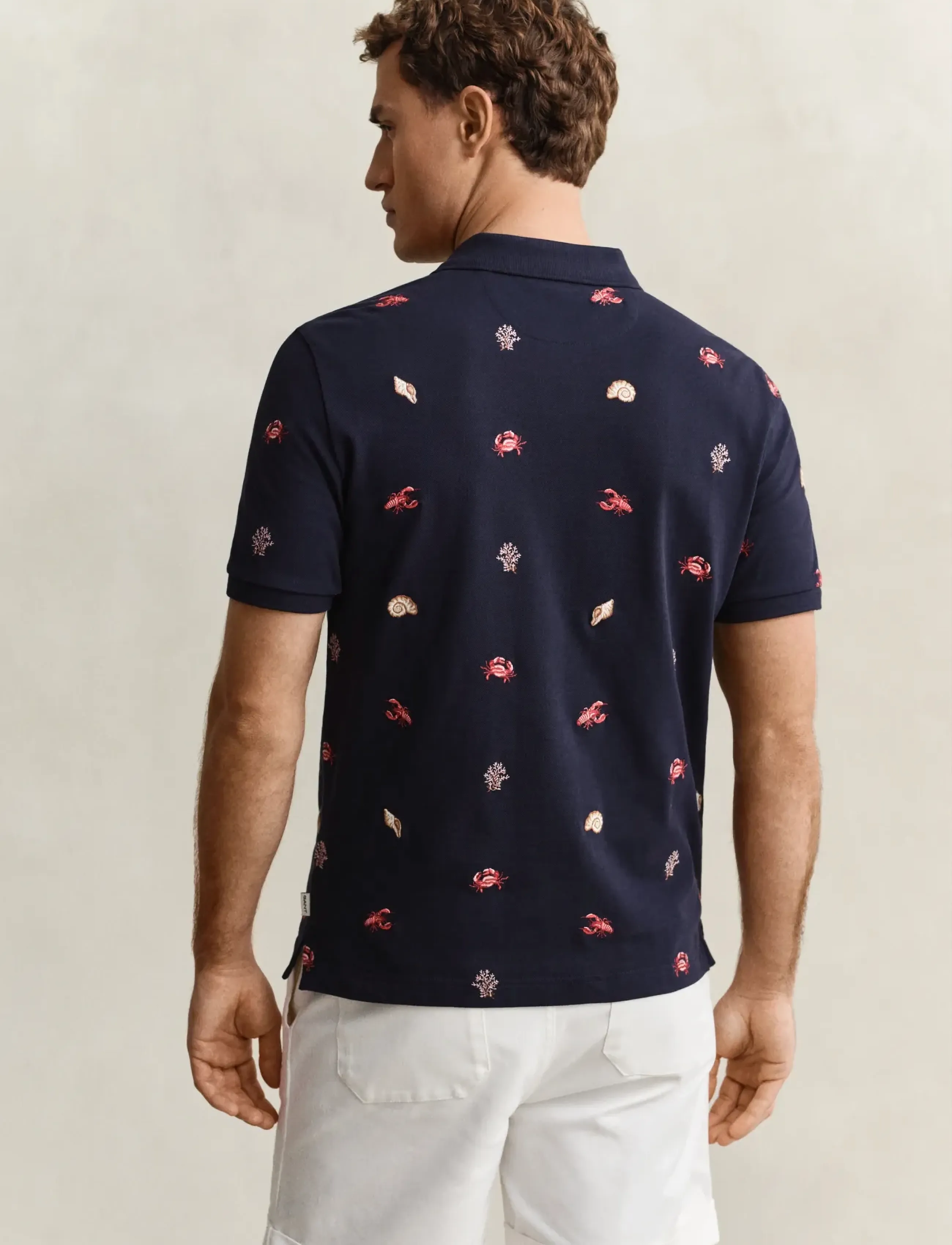 Gant - EMBROIDERED SS POLO - short-sleeved polos - evening blue - 2