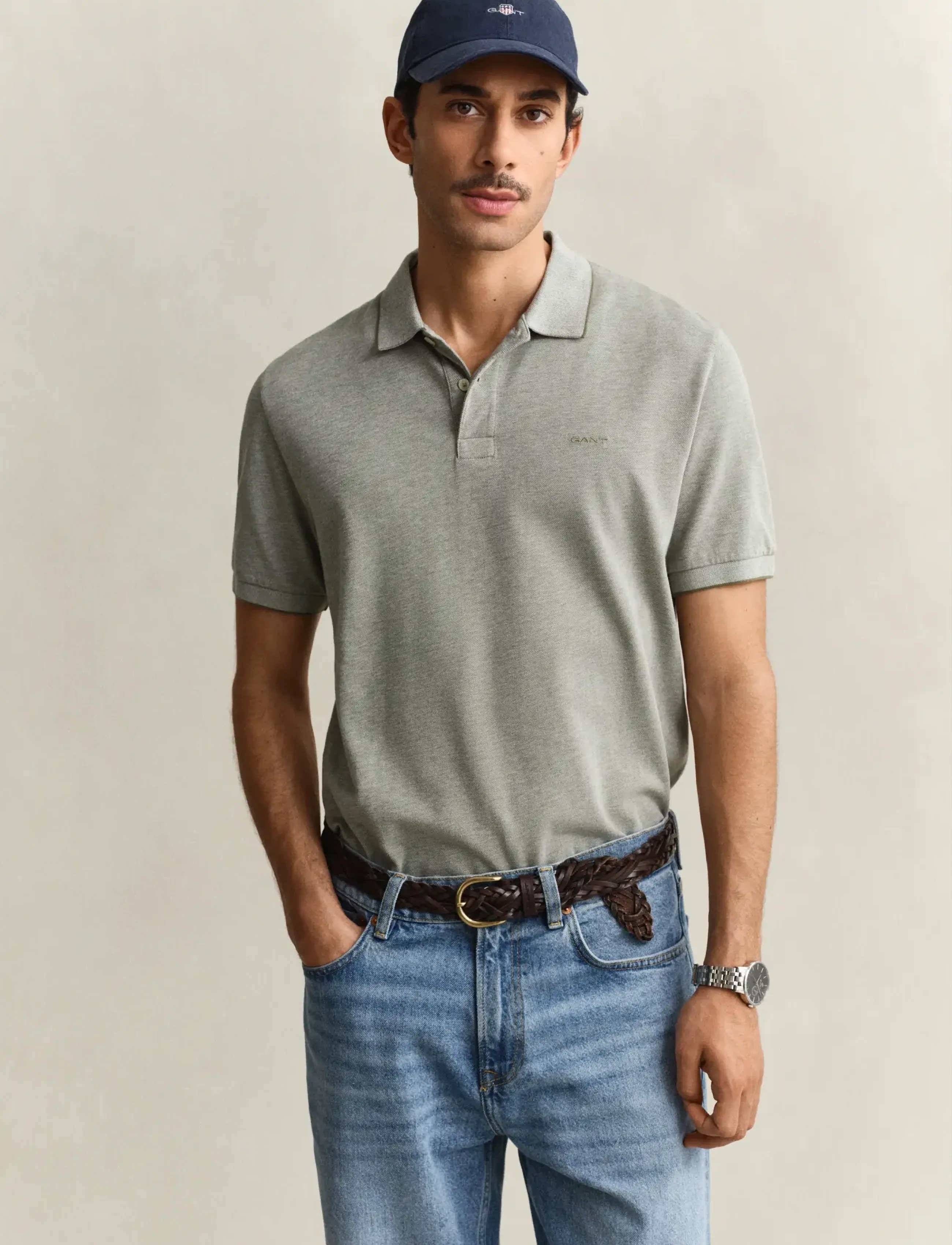 GANT 2 TONE SS POLO - Koszulki Polo - DRY HERB GREEN / khaki/green