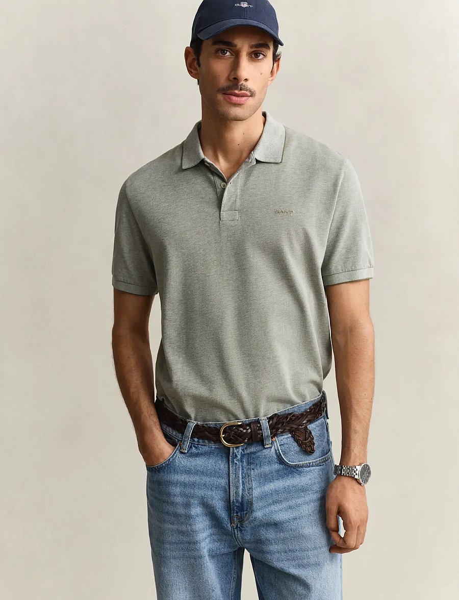 Gant - 2 TONE SS POLO - kortærmede poloer - dry herb green - 0