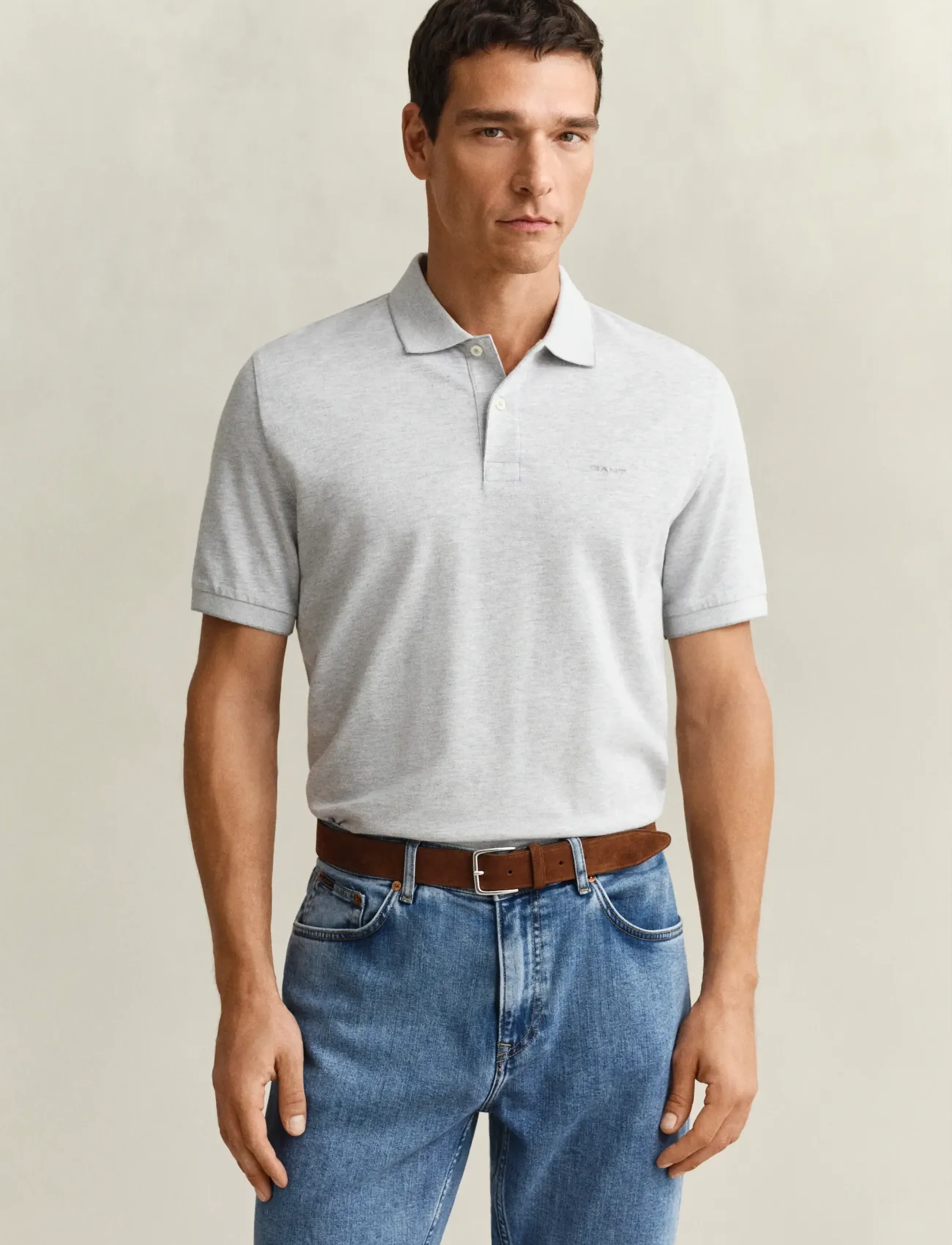 GANT 2 TONE SS POLO - Koszulki Polo - GREY MELANGE / grey