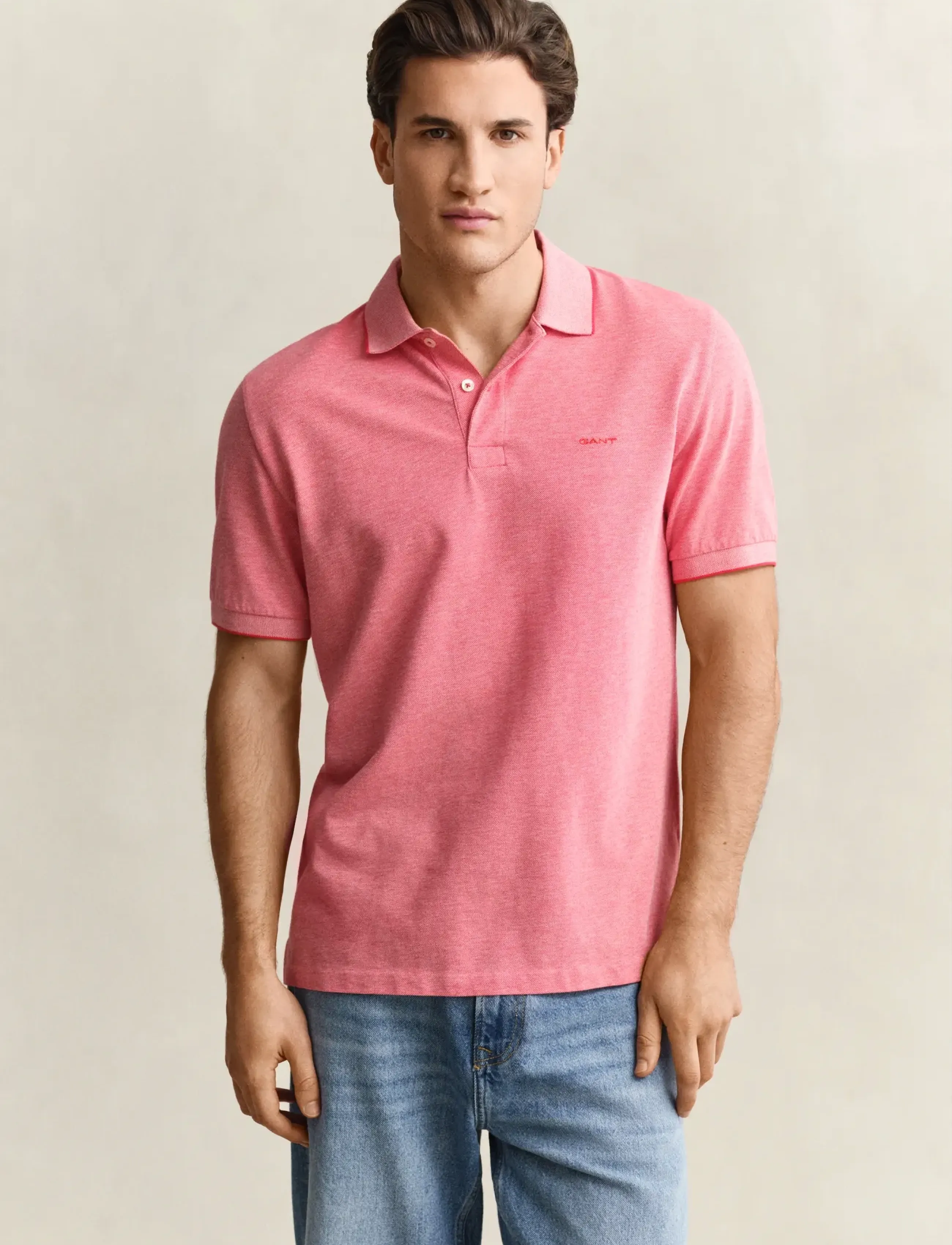 Gant 2 TONE SS POLO - Polo marškinėliai - ROSE RED / coral