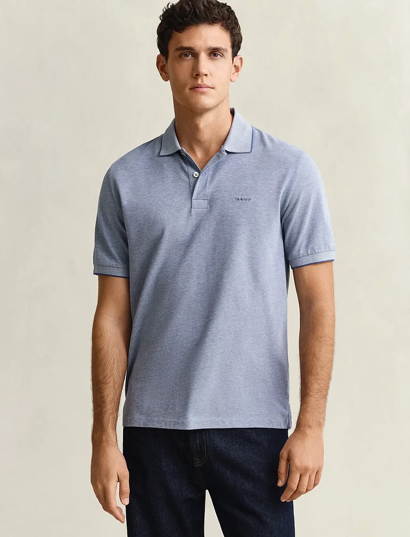 Gant - 2 TONE SS POLO - kortærmede poloer - vintage blue - 0