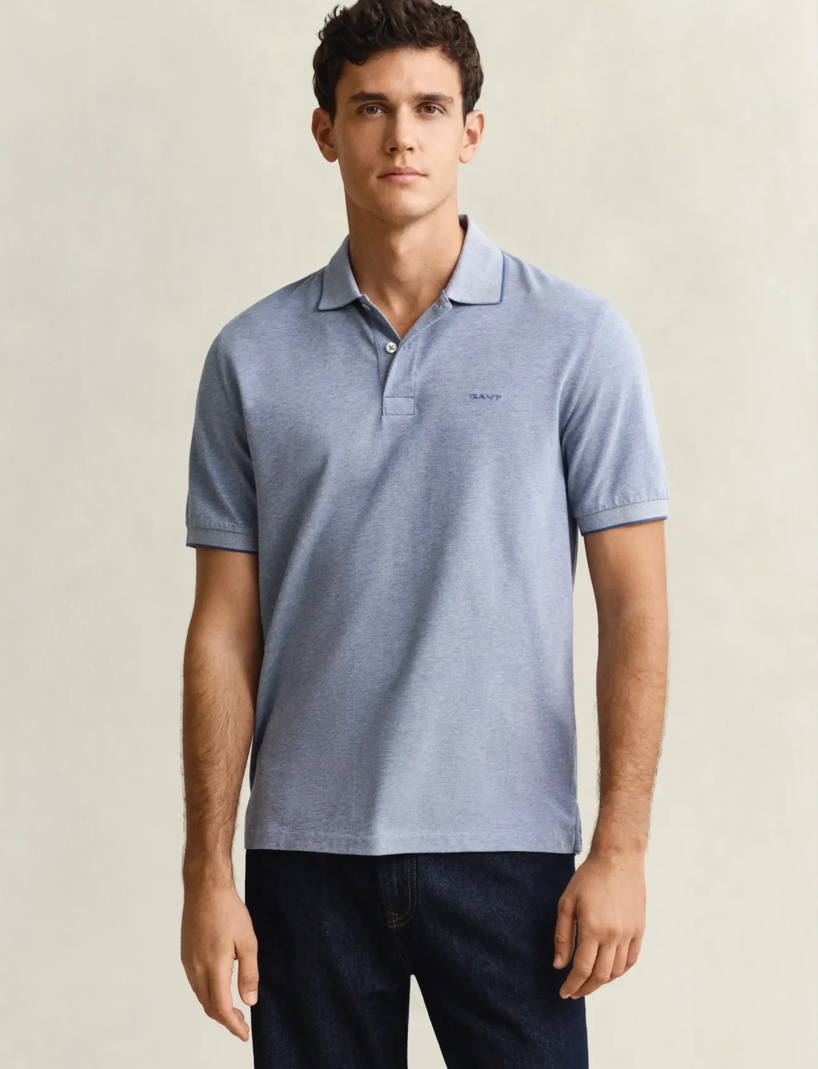 Gant 2 TONE SS POLO - Polo marškinėliai - VINTAGE BLUE / blue