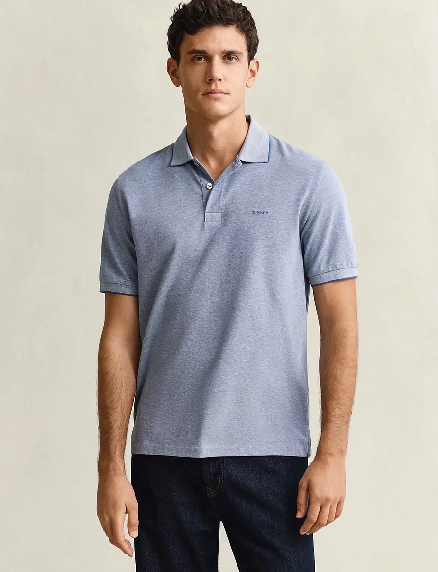 Gant - 2 TONE SS POLO - kurzärmelig - vintage blue - 0