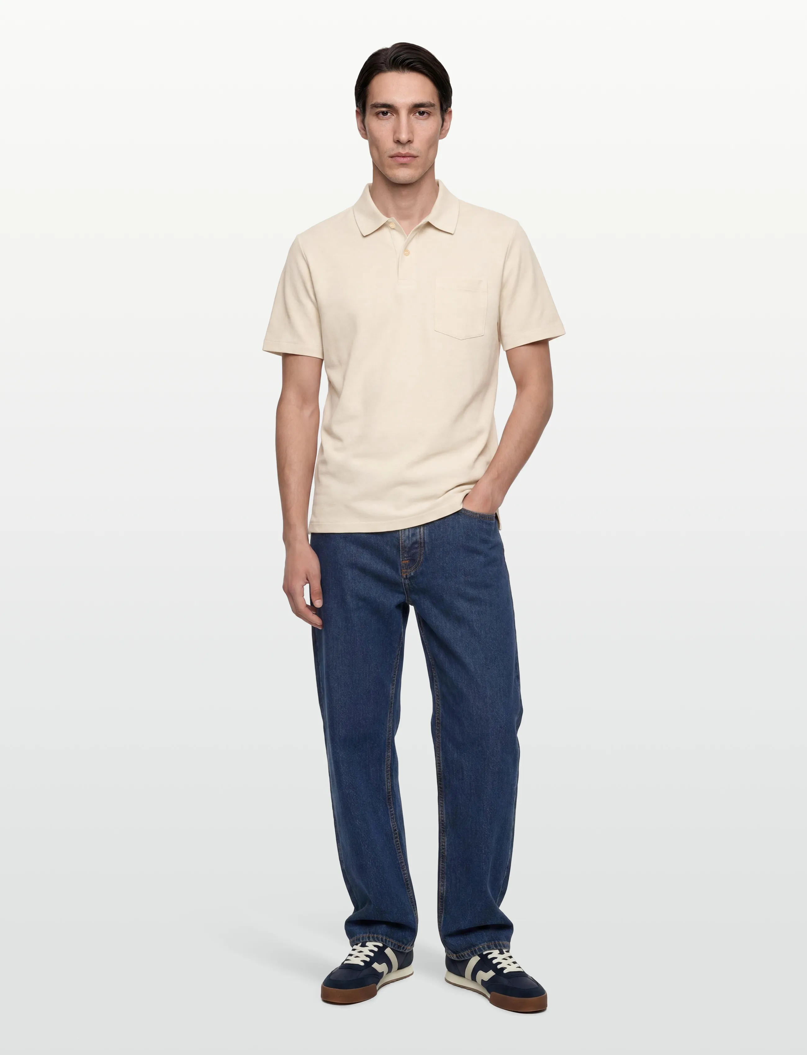 Gant Texture Ss Polo, L, Polos, Creme - Short-sleeved, Männerswear