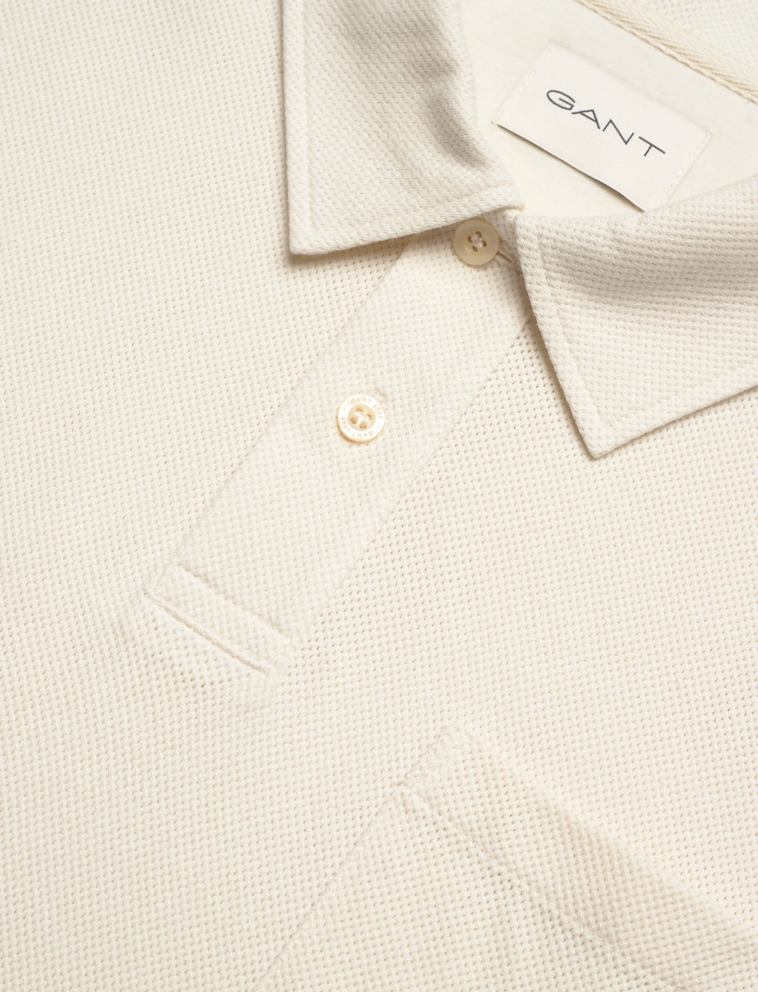 Gant - TEXTURE SS POLO - kortärmade pikéer - creamed white - 5