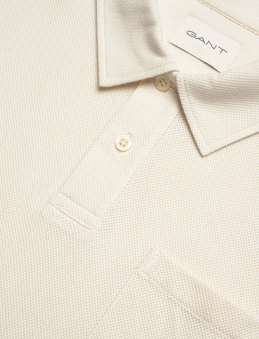Gant - TEXTURE SS POLO - kortärmade pikéer - creamed white - 5