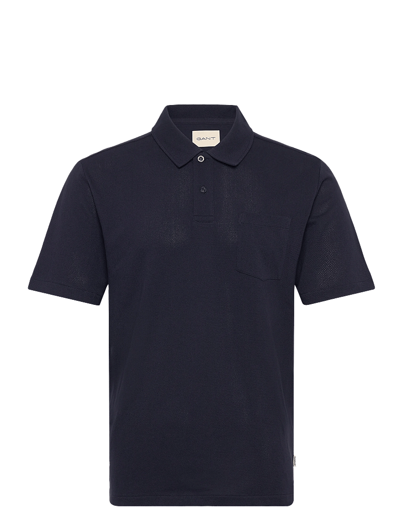 Gant - TEXTURE SS POLO - kortärmade pikéer - evening blue - 1