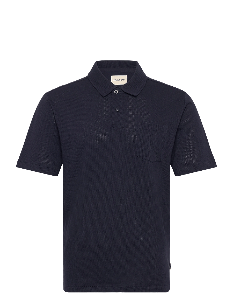 Gant - TEXTURE SS POLO - kortärmade pikéer - evening blue - 1