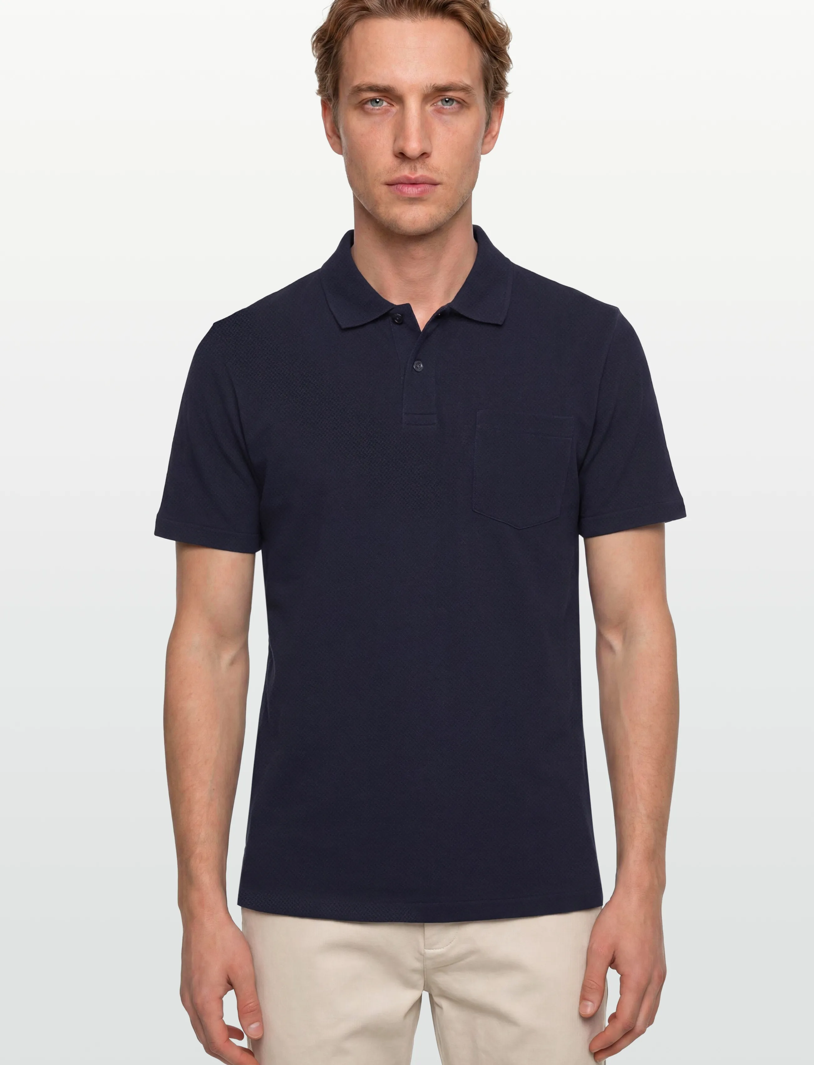Gant - TEXTURE SS POLO - kortärmade pikéer - evening blue - 3