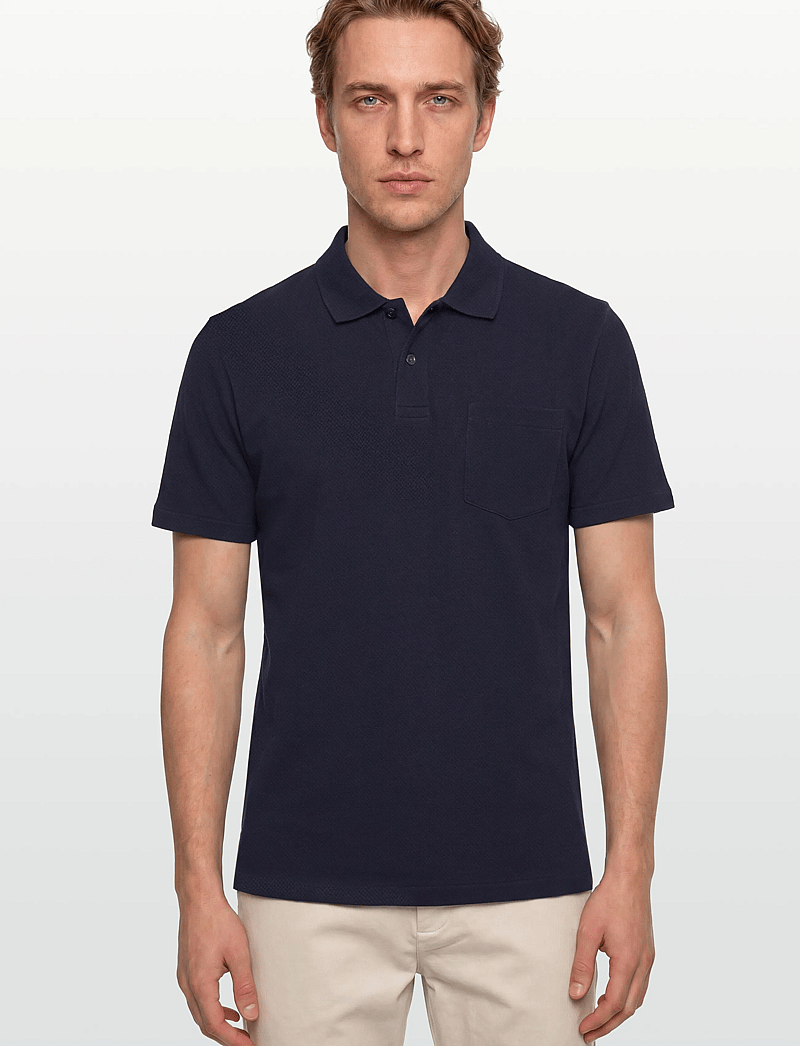 Gant - TEXTURE SS POLO - kortärmade pikéer - evening blue - 3