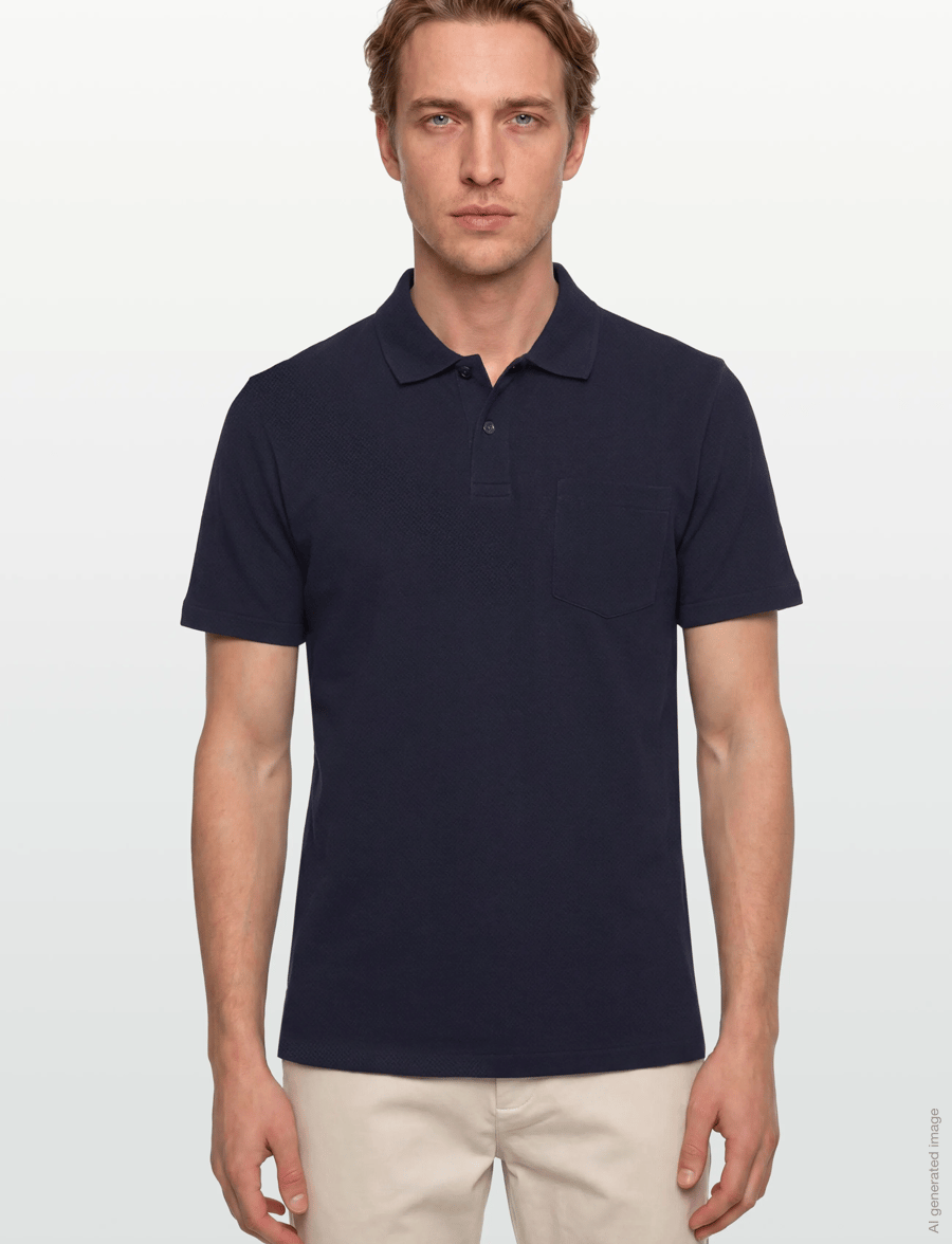 Gant - TEXTURE SS POLO - kortärmade pikéer - evening blue - 3