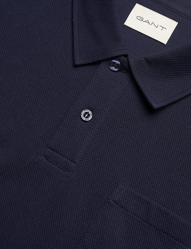 Gant - TEXTURE SS POLO - kortärmade pikéer - evening blue - 5