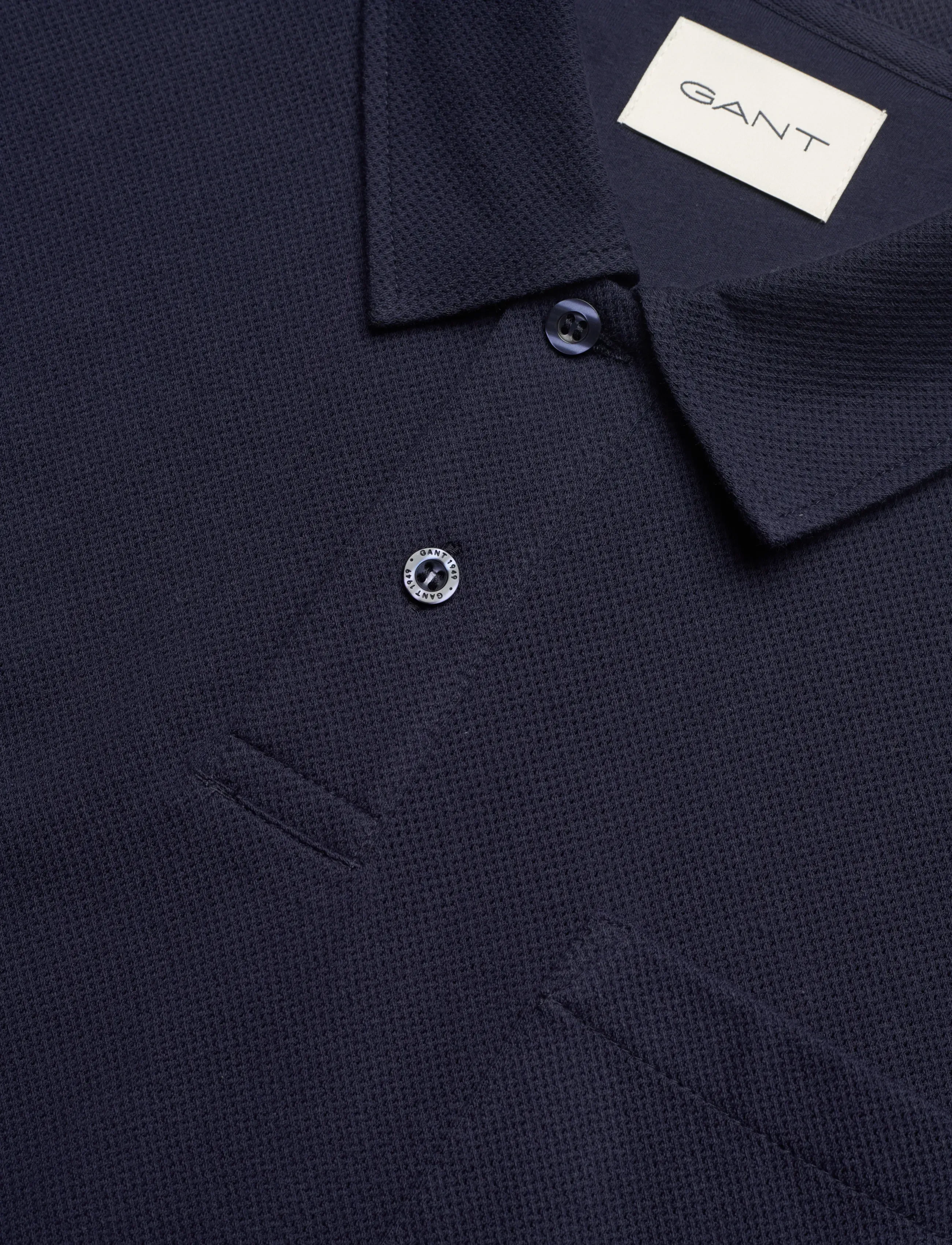 Gant - TEXTURE SS POLO - kortärmade pikéer - evening blue - 5