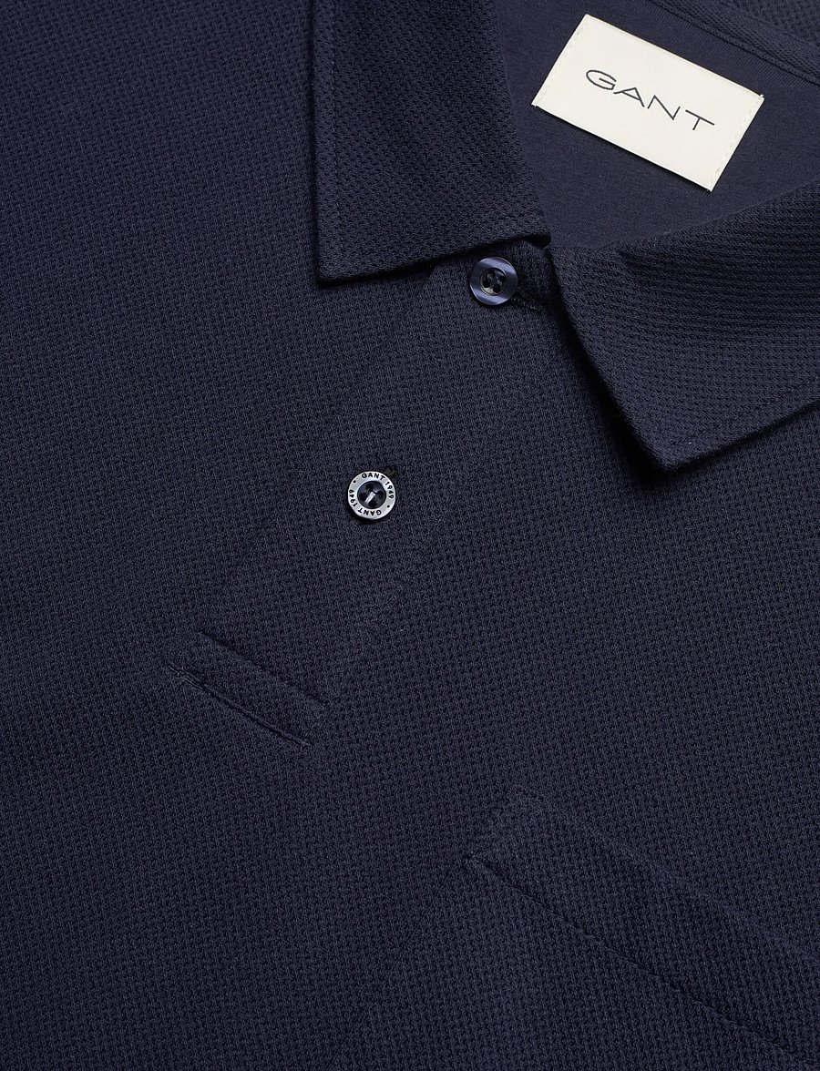 Gant - TEXTURE SS POLO - kortärmade pikéer - evening blue - 5