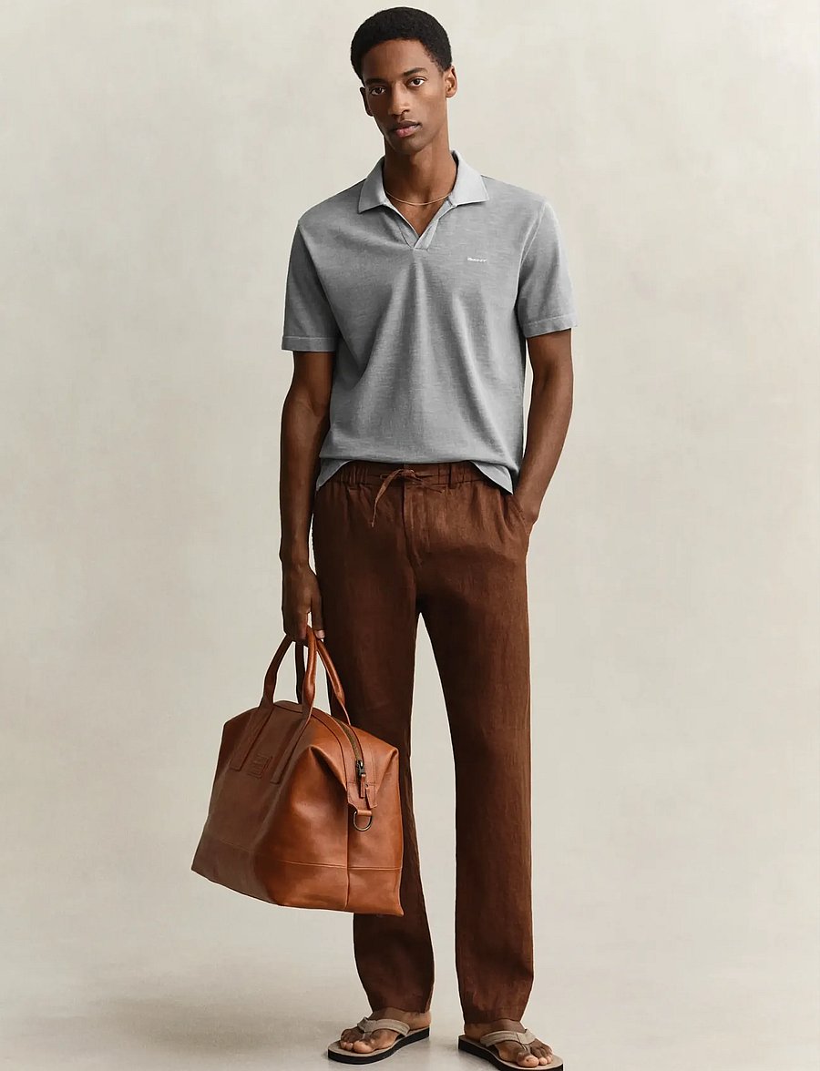 Gant - WASHED SLUB SS POLO - ceramic grey - 4
