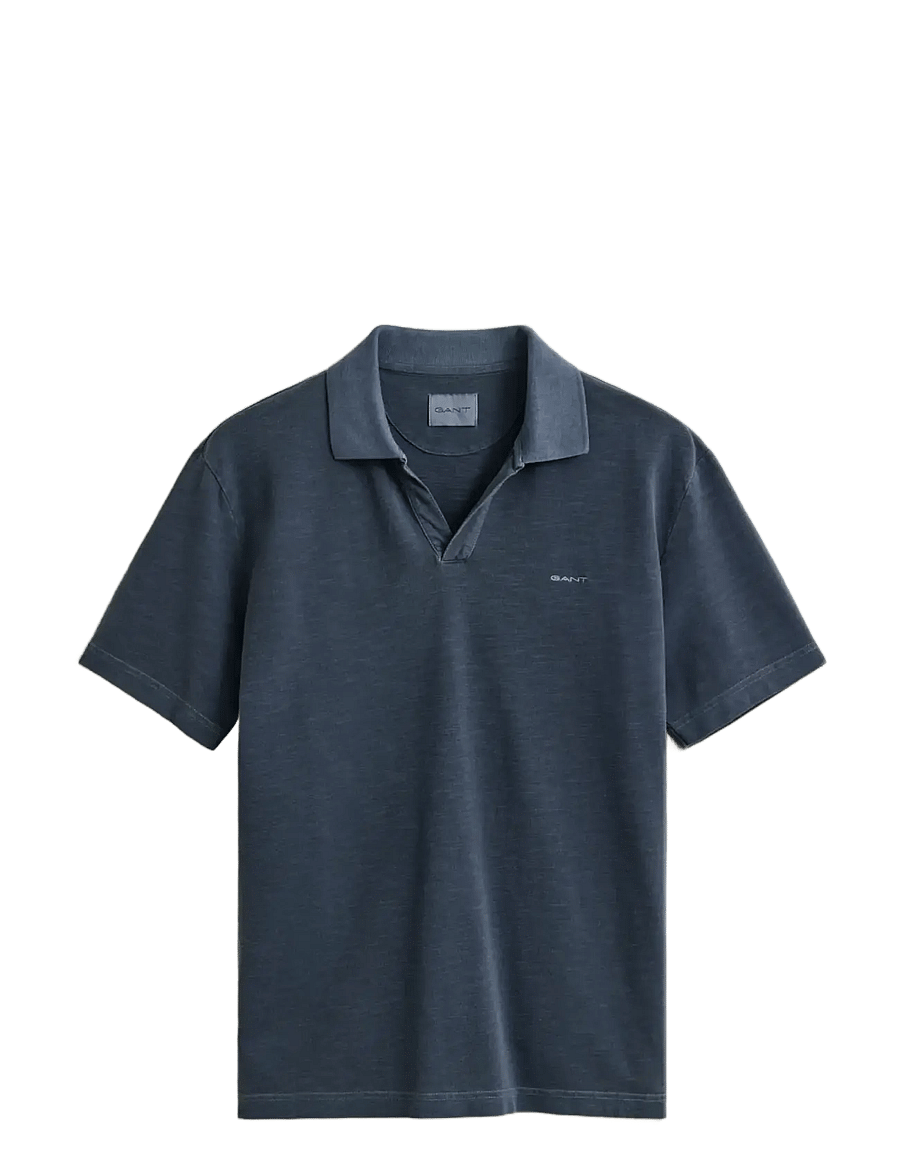 Gant - WASHED SLUB SS POLO - gestrickte polohemden - evening blue - 1