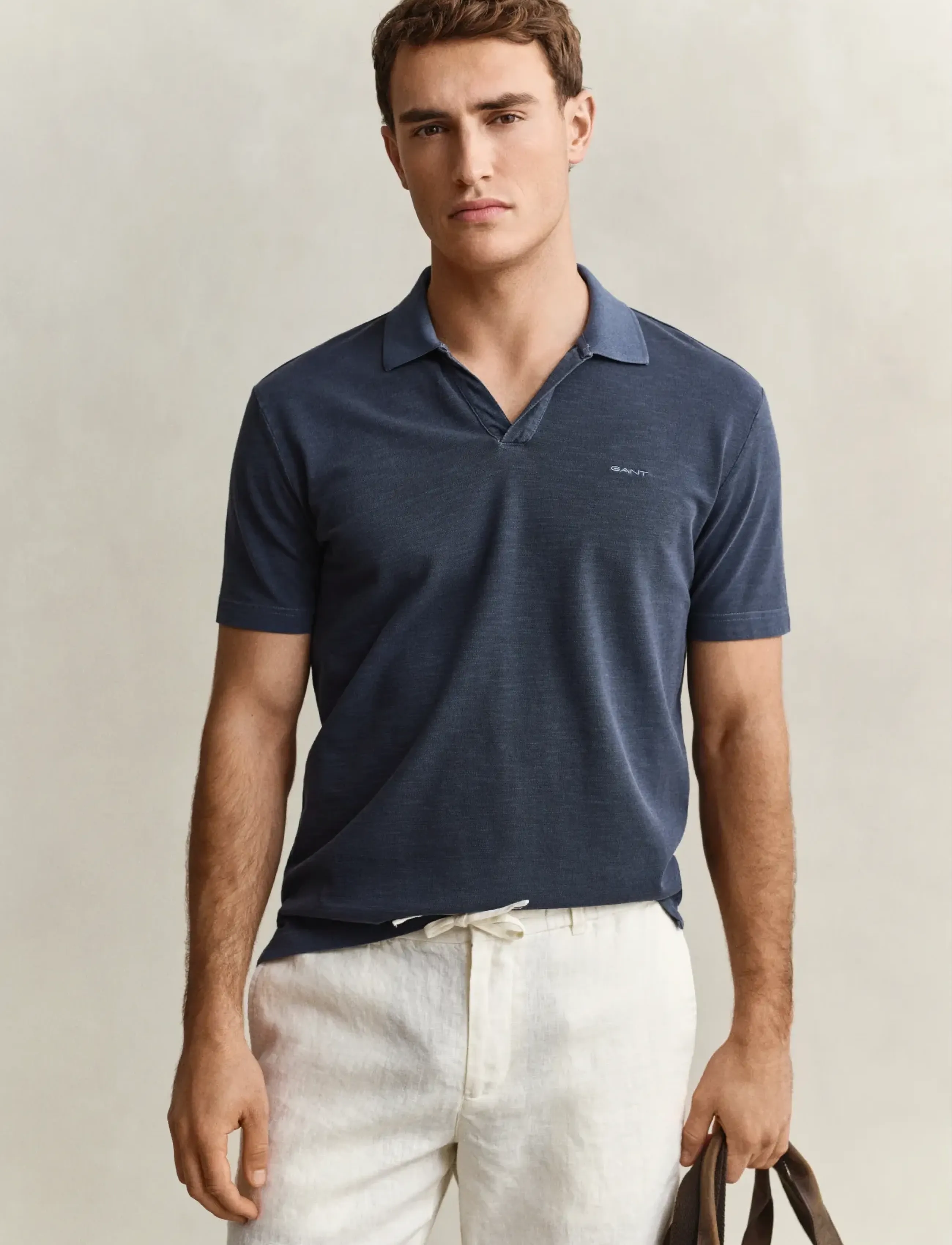 Gant Washed Slub Ss Polo, X3XL, Polos, Blau - Short-sleeved, Männerswear