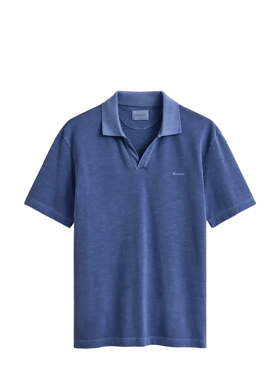 Gant - WASHED SLUB SS POLO - gestrickte polohemden - vintage blue - 1