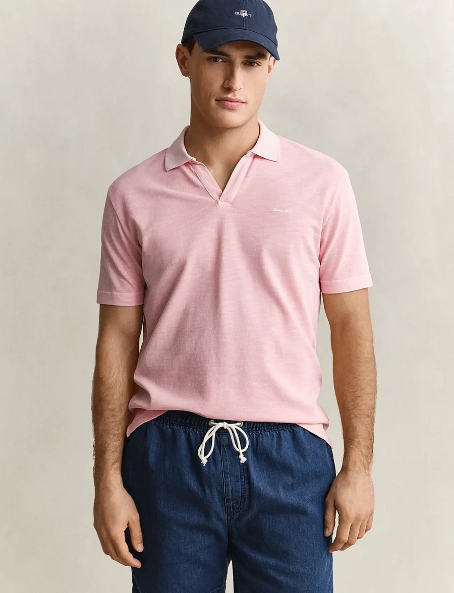 Gant - WASHED SLUB SS POLO - gestrickte polohemden - washed pink - 0