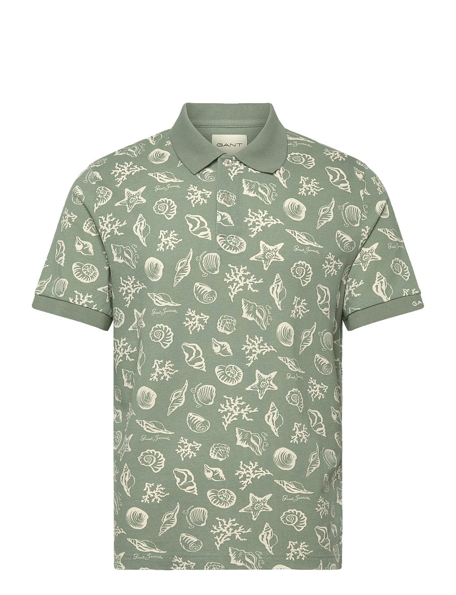 Gant - AOP SS POLO - kurzärmelig - ceramic grey - 1