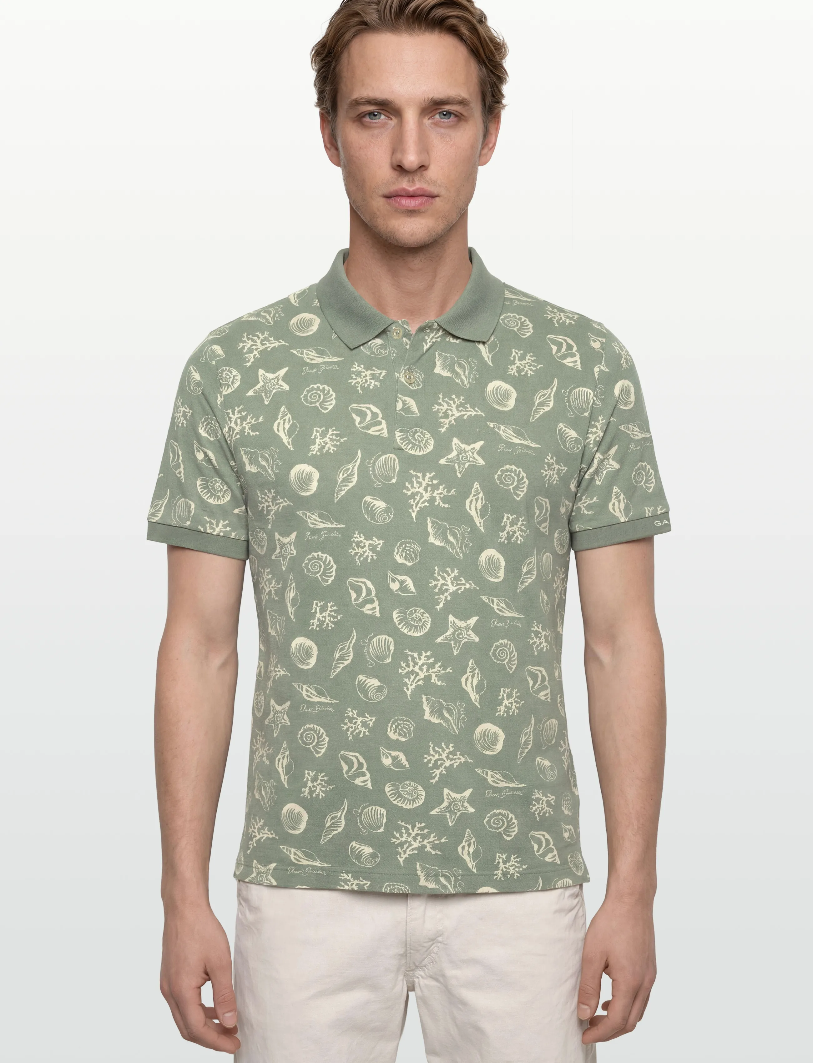 Gant - AOP SS POLO - kortærmede poloer - ceramic grey - 3