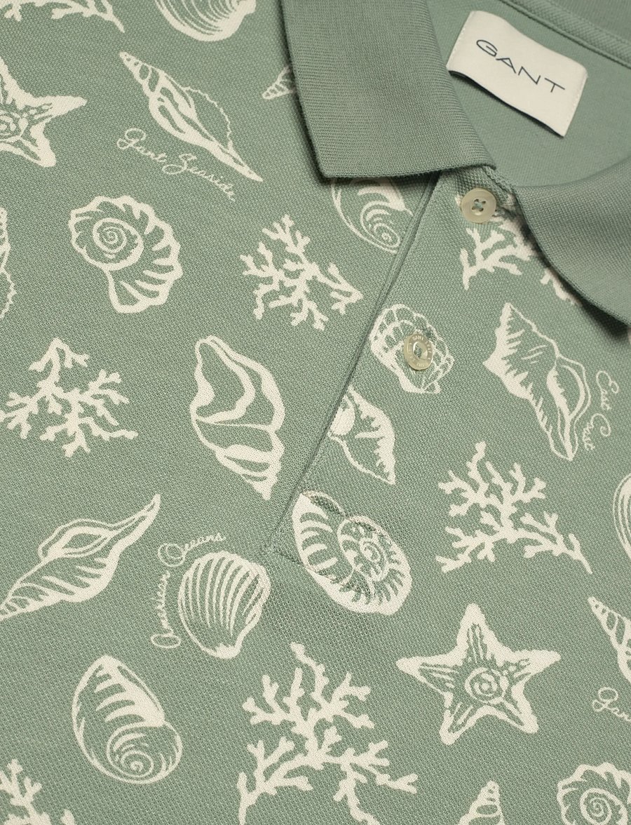 Gant - AOP SS POLO - kurzärmelig - ceramic grey - 5