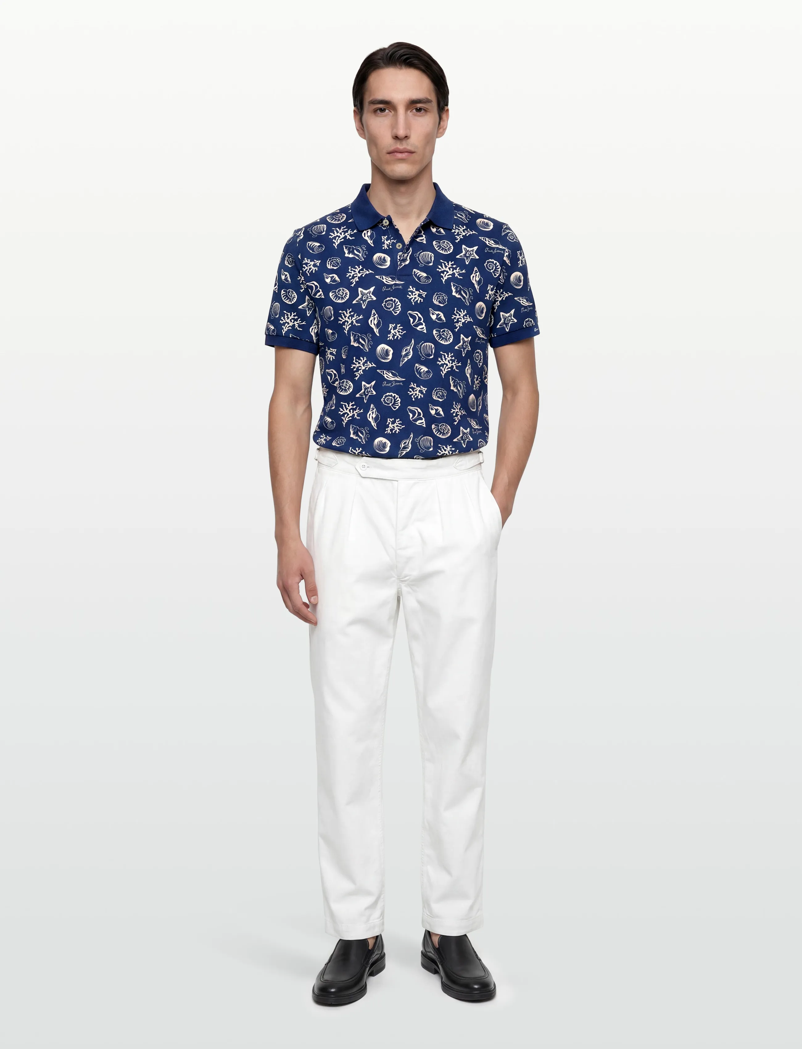 Gant Aop Ss Polo, L, Polos, Marineblau - Short-sleeved, Männerswear