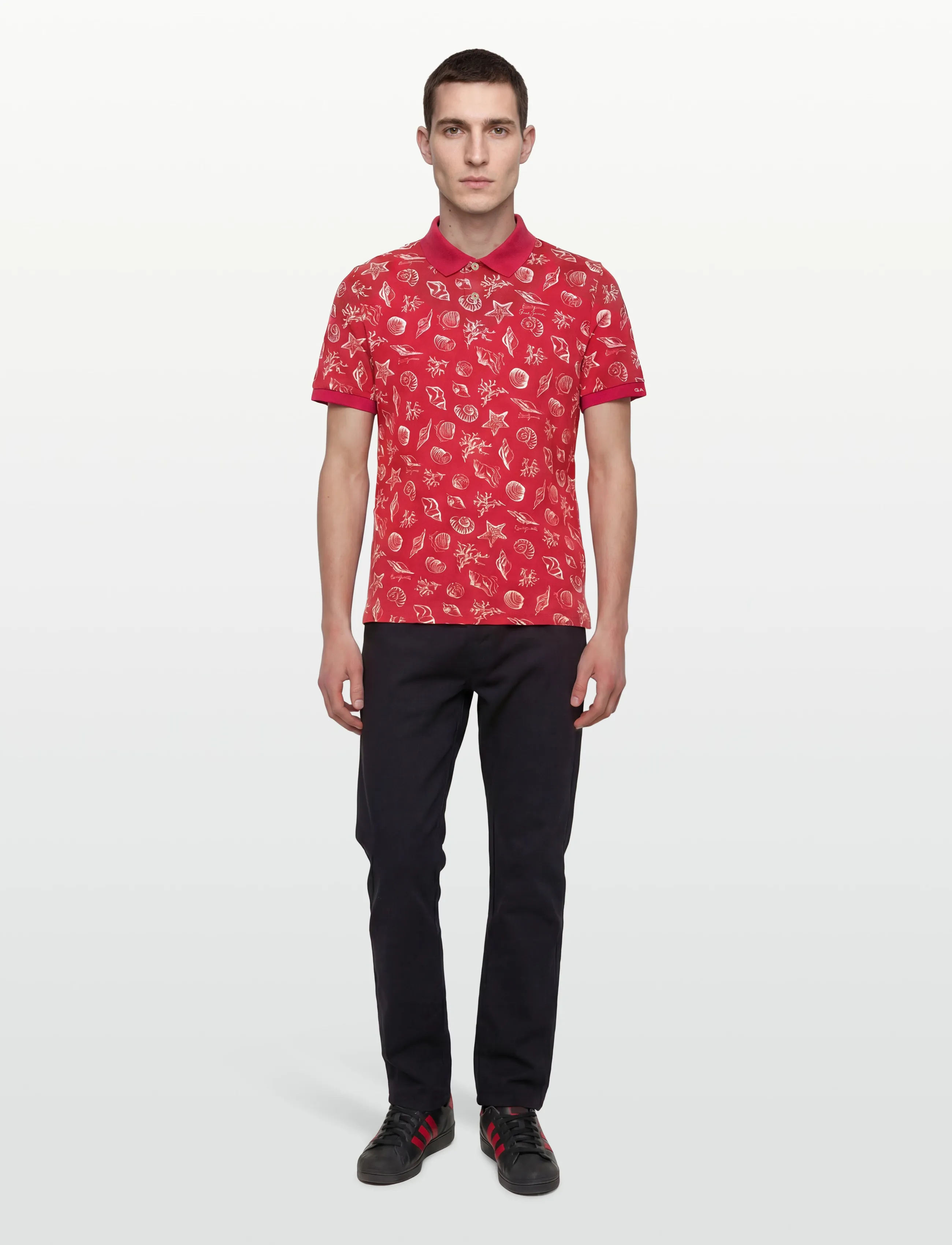 Gant Aop Ss Polo, X3XL, Polos, Rot - Short-sleeved, Männerswear