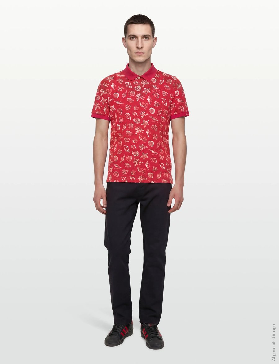 Gant - AOP SS POLO - kurzärmelig - rose red - 0