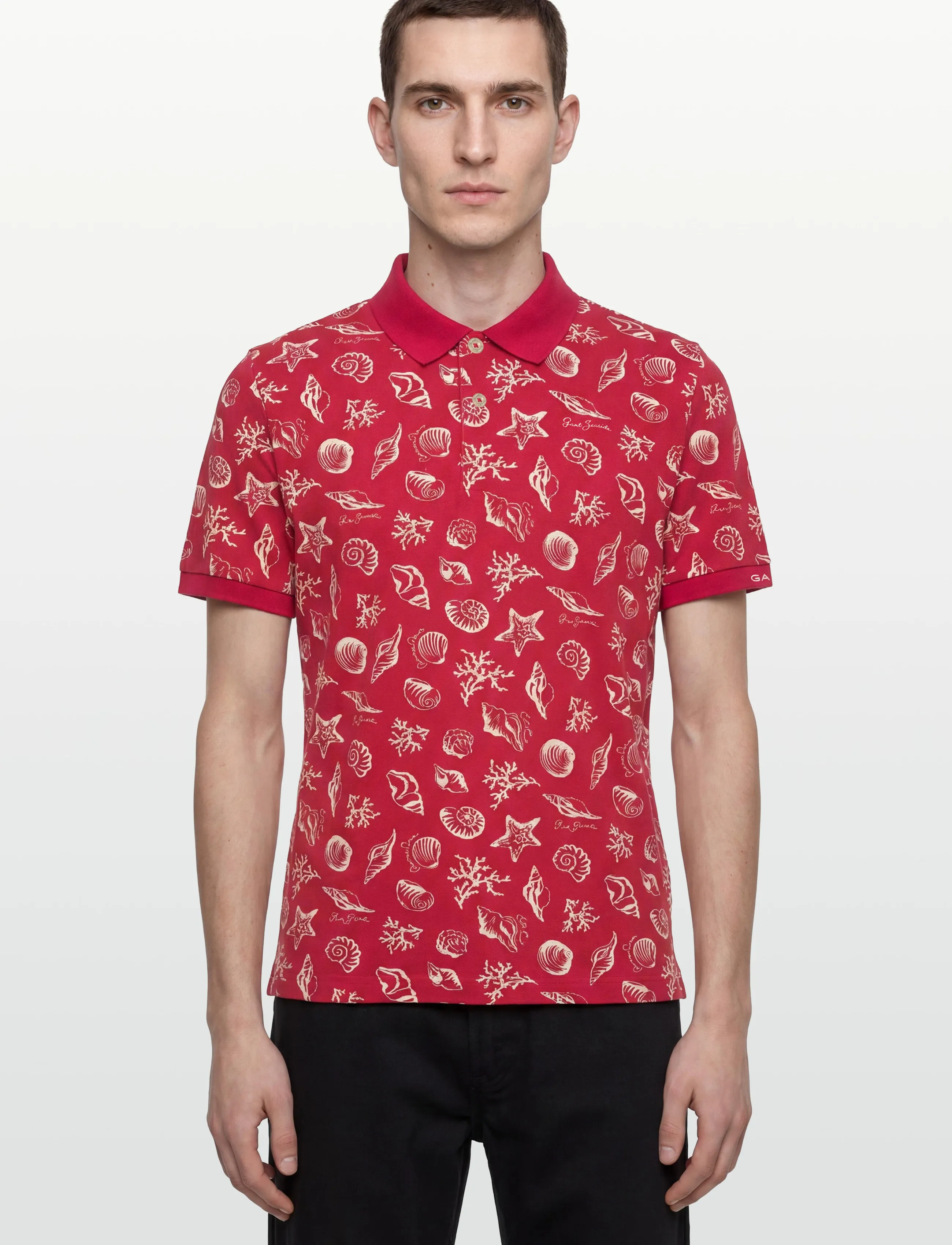 Gant - AOP SS POLO - kortärmade pikéer - rose red - 3
