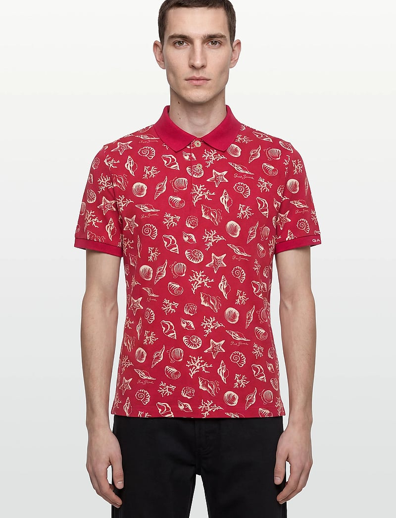 Gant - AOP SS POLO - kurzärmelig - rose red - 3