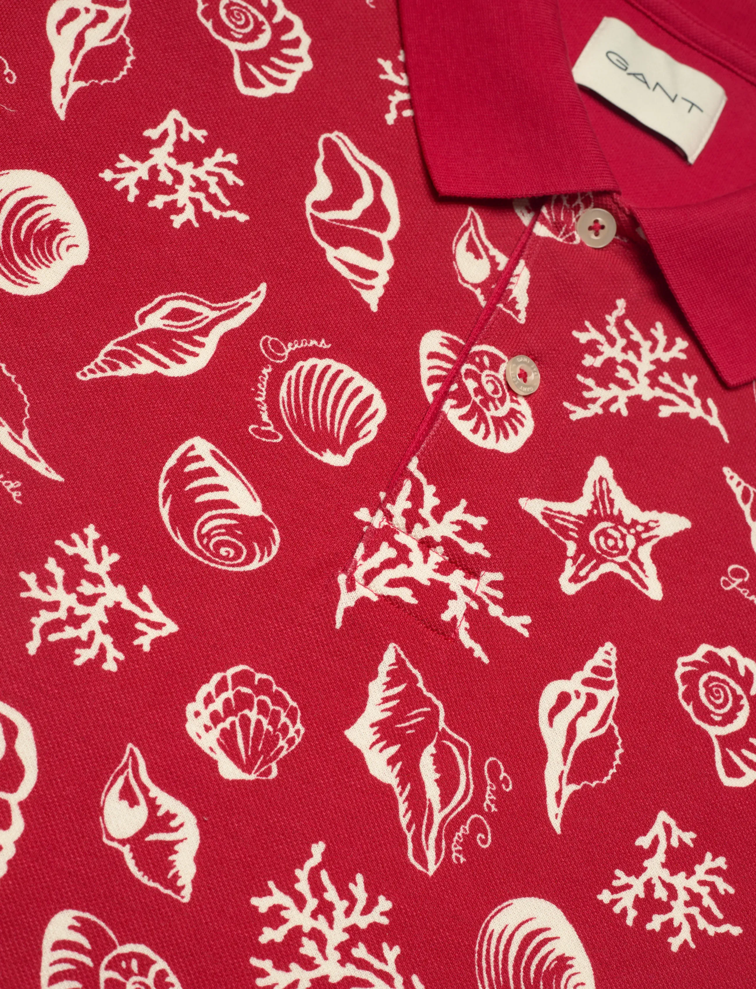 Gant - AOP SS POLO - kortärmade pikéer - rose red - 5