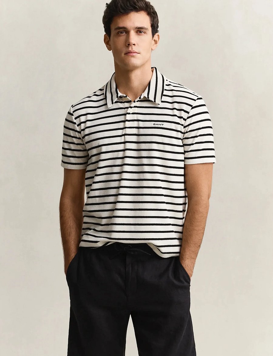 Gant - TOWELLING SS POLO - polos à manches courtes - creamed white - 0