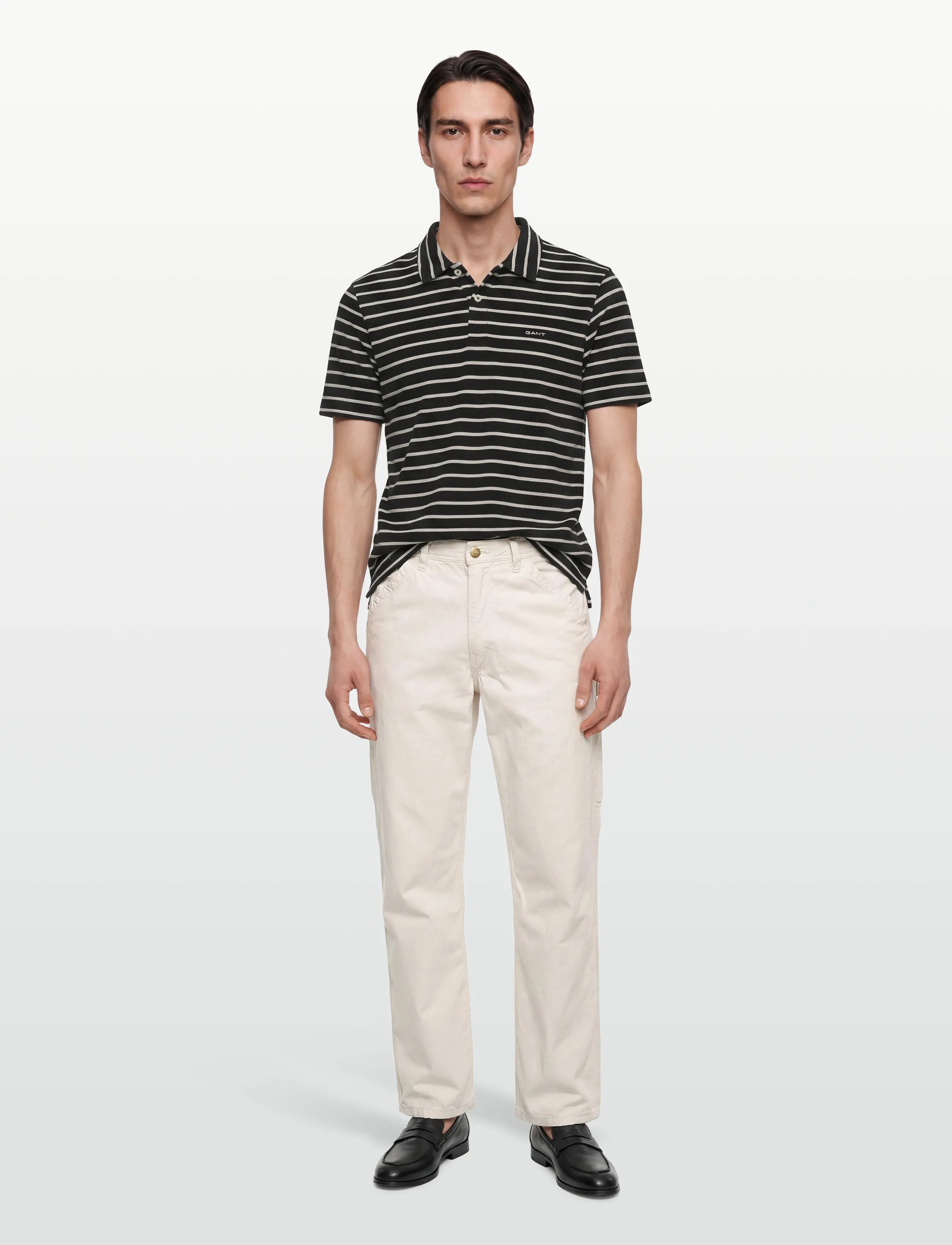 Gant Towelling Ss Polo, XXL, Polos, Schwarz - Short-sleeved, Männerswear