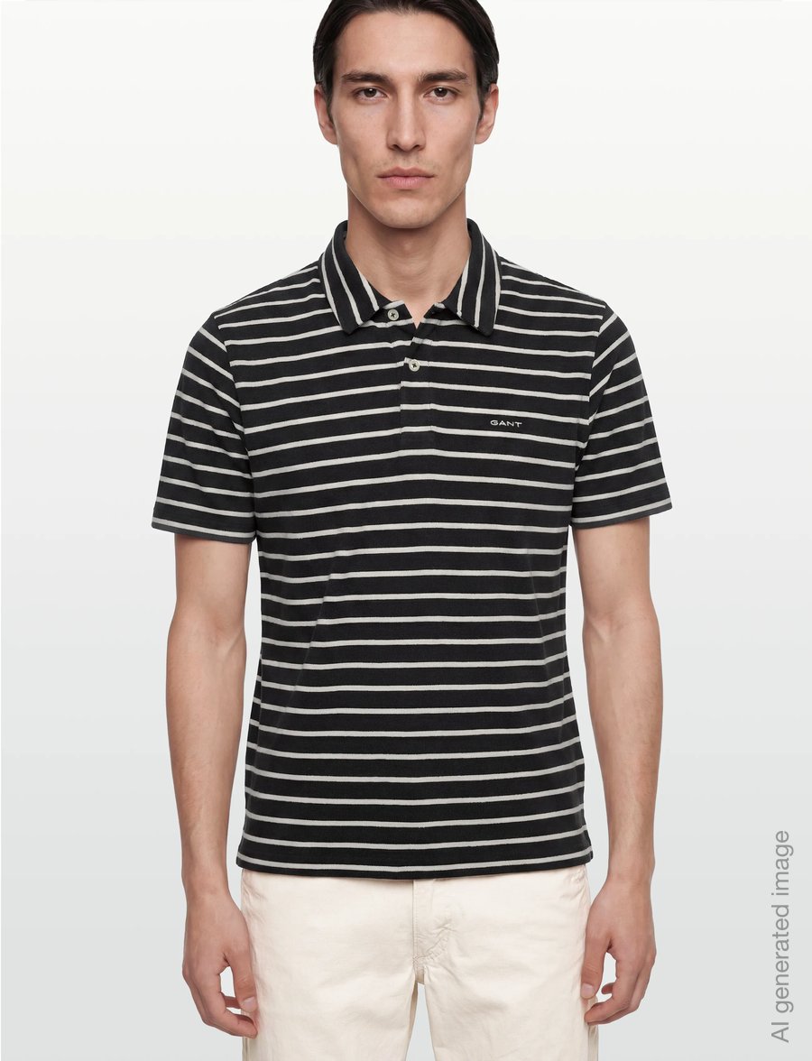 Gant - TOWELLING SS POLO - short-sleeved polos - ebony black - 3