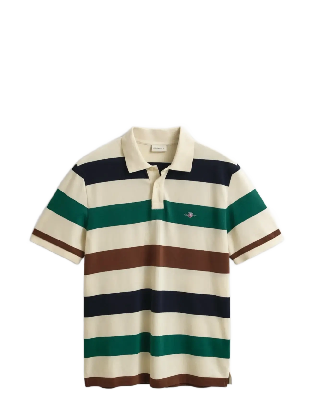 Gant STRIPED SS POLO - Kortärmade pikéer - CREAM / multi
