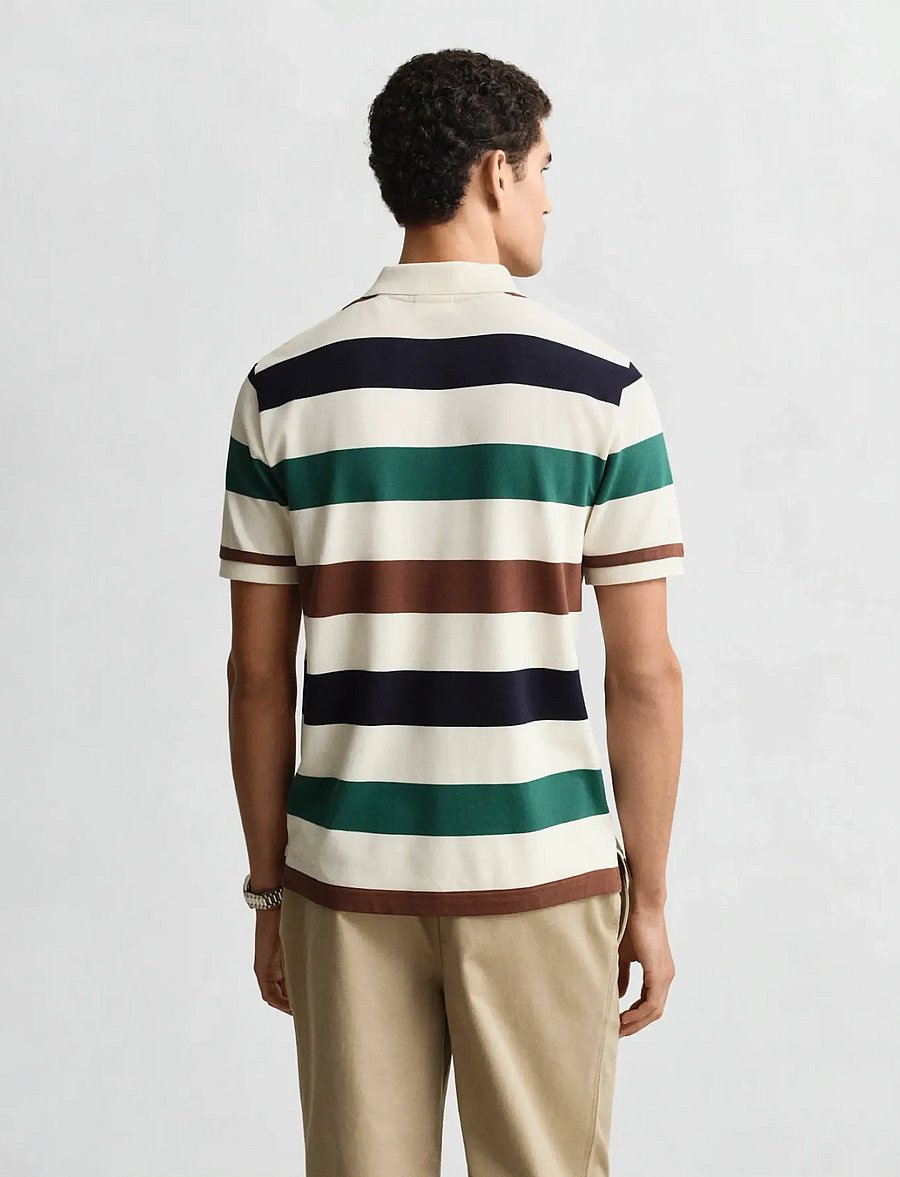 Gant - STRIPED SS POLO - kurzärmelig - cream - 2