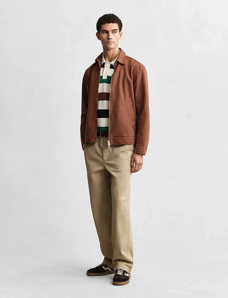 GANT - STRIPED SS POLO - kortærmede poloer - cream - 4