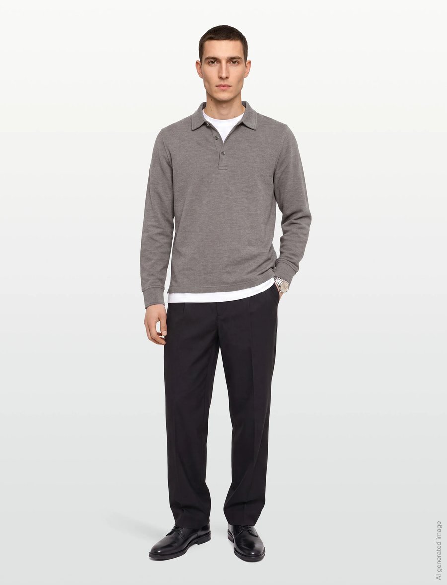 Gant - TWILL LS POLO SHIRT - långärmade pikéer - brown melange - 0