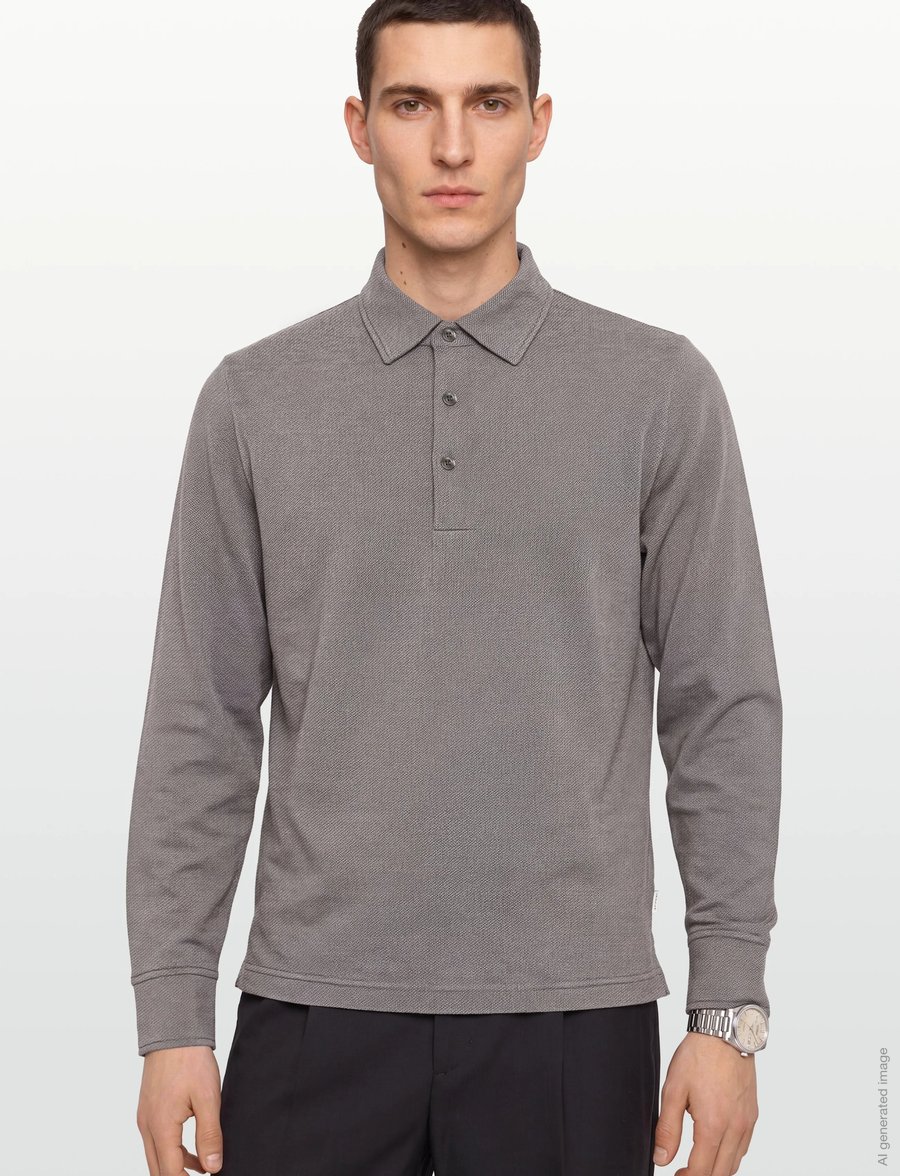 Gant - TWILL LS POLO SHIRT - långärmade pikéer - brown melange - 3