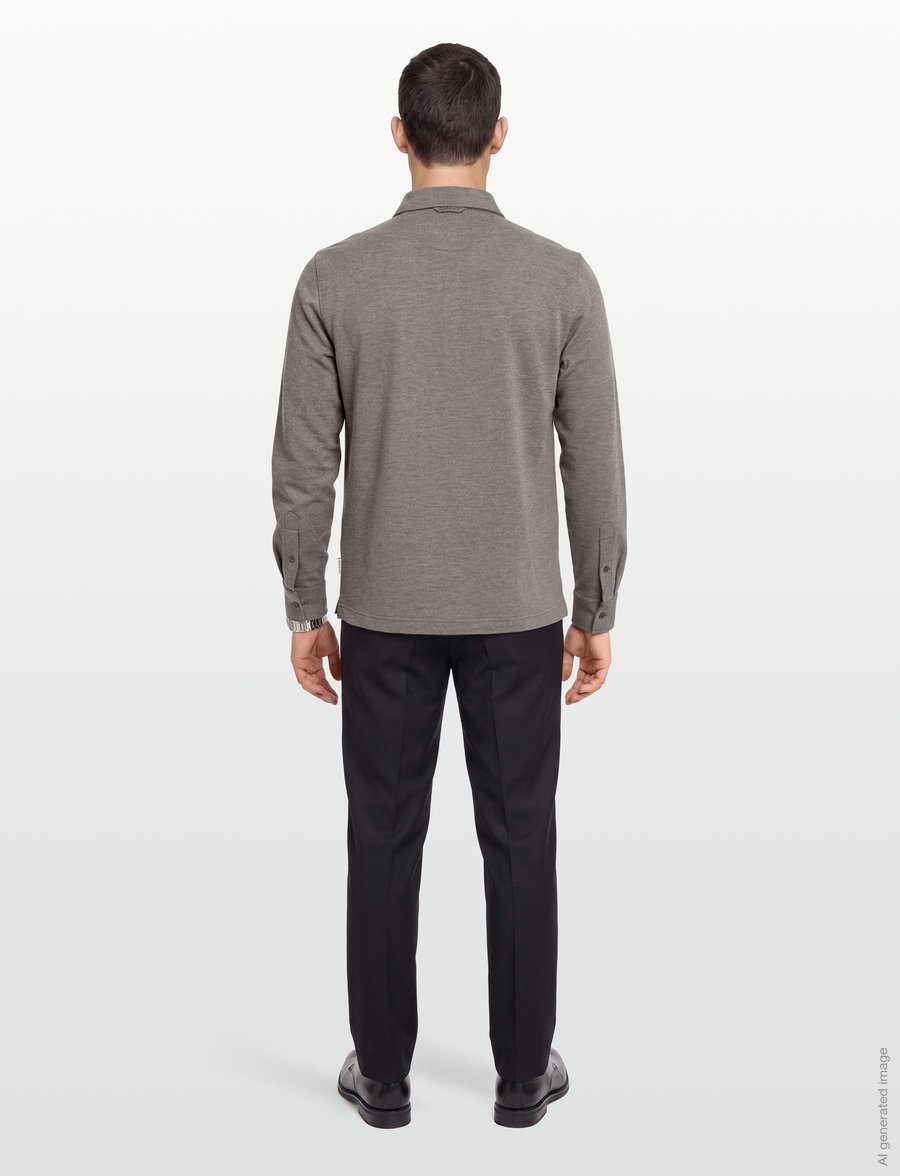 Gant - TWILL LS POLO SHIRT - långärmade pikéer - brown melange - 4