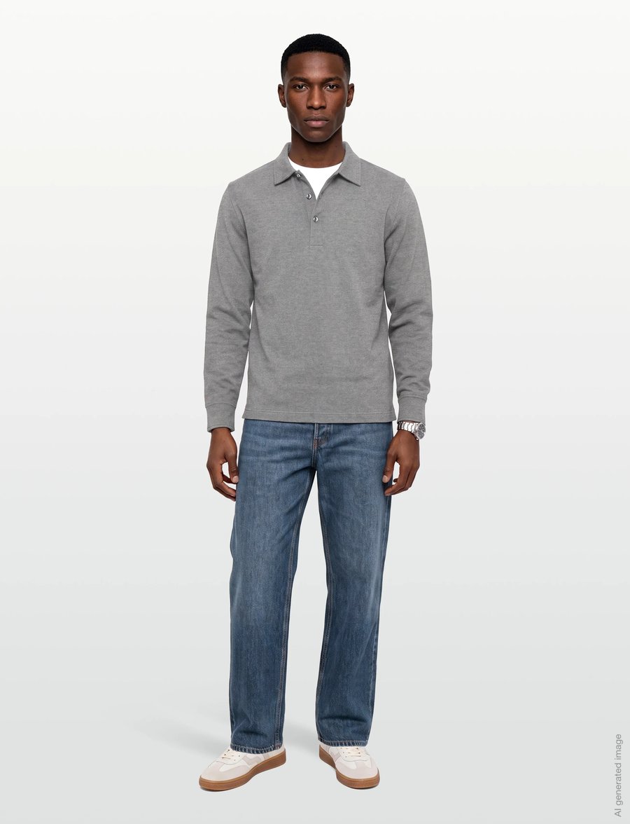 Gant - TWILL LS POLO SHIRT - långärmade pikéer - charcoal melange - 0