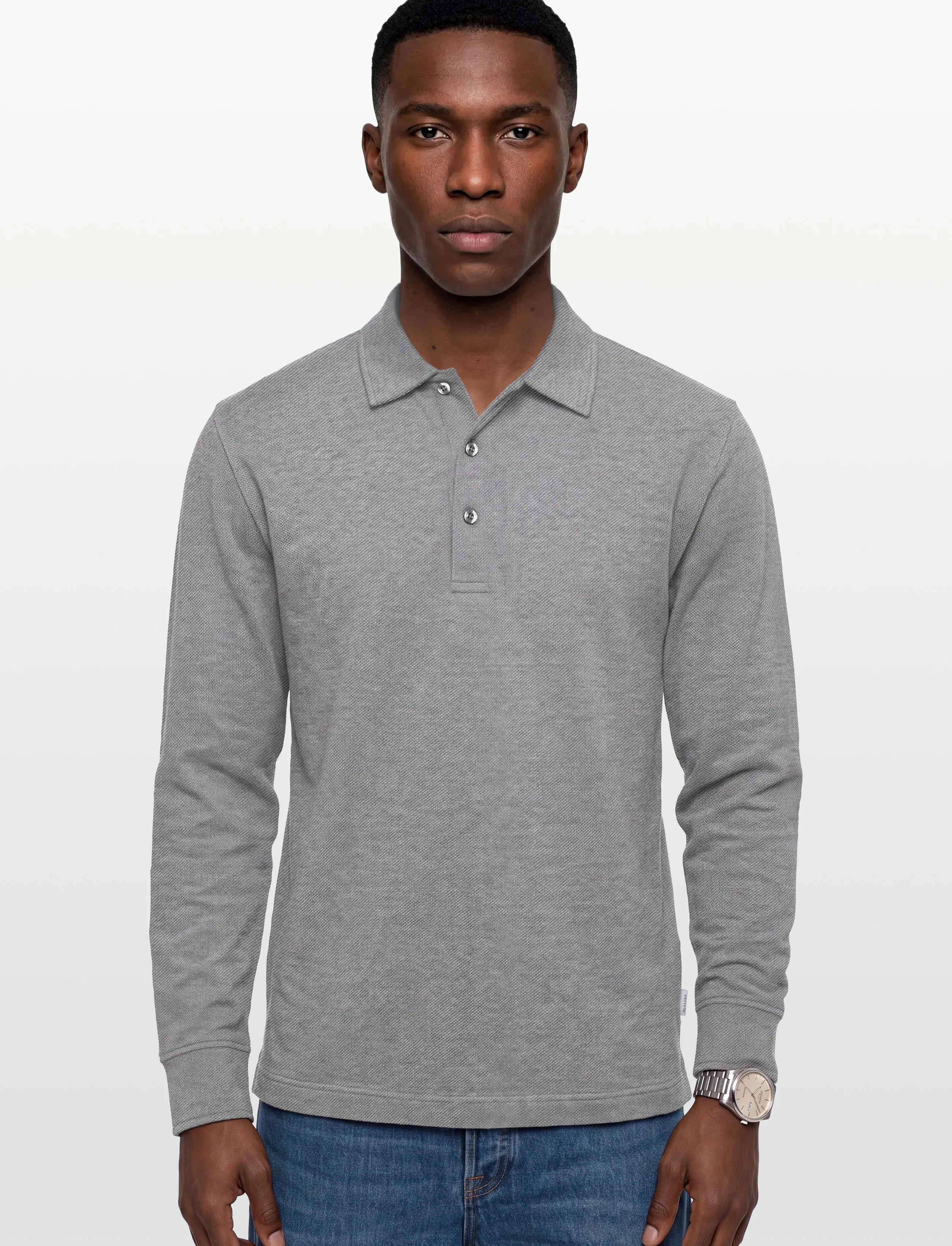 Gant - TWILL LS POLO SHIRT - långärmade pikéer - charcoal melange - 3